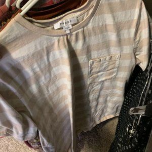 FRAME Denim Beige/White Striped T-Shirt